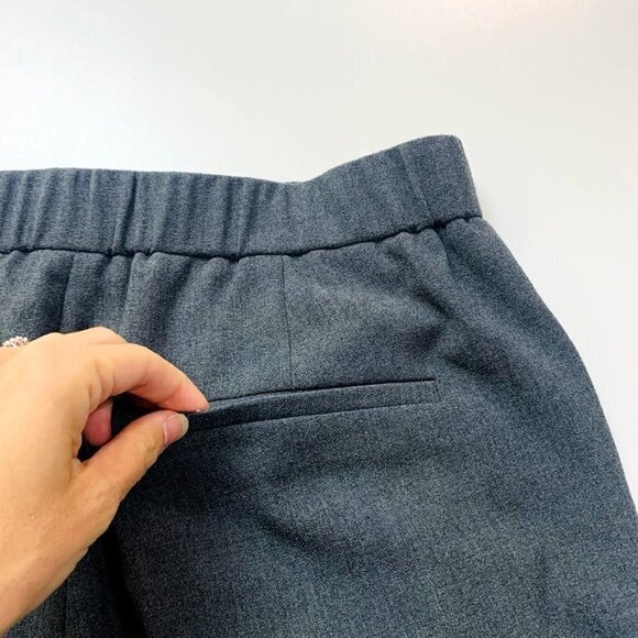 Ann Taylor Trouser Pant Grey Tuxedo Ankle Zipper Elastic Waist Streetwear Moto S - Picture 7 of 12